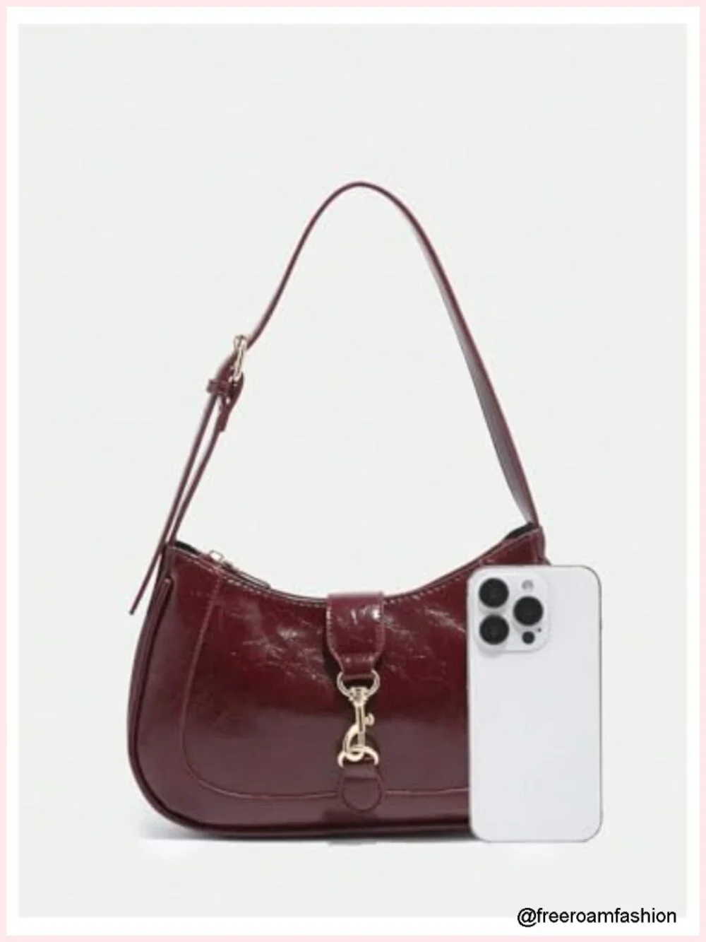 Vintage PU Leather Hobo Shoulder Bag with Adjustable Strap